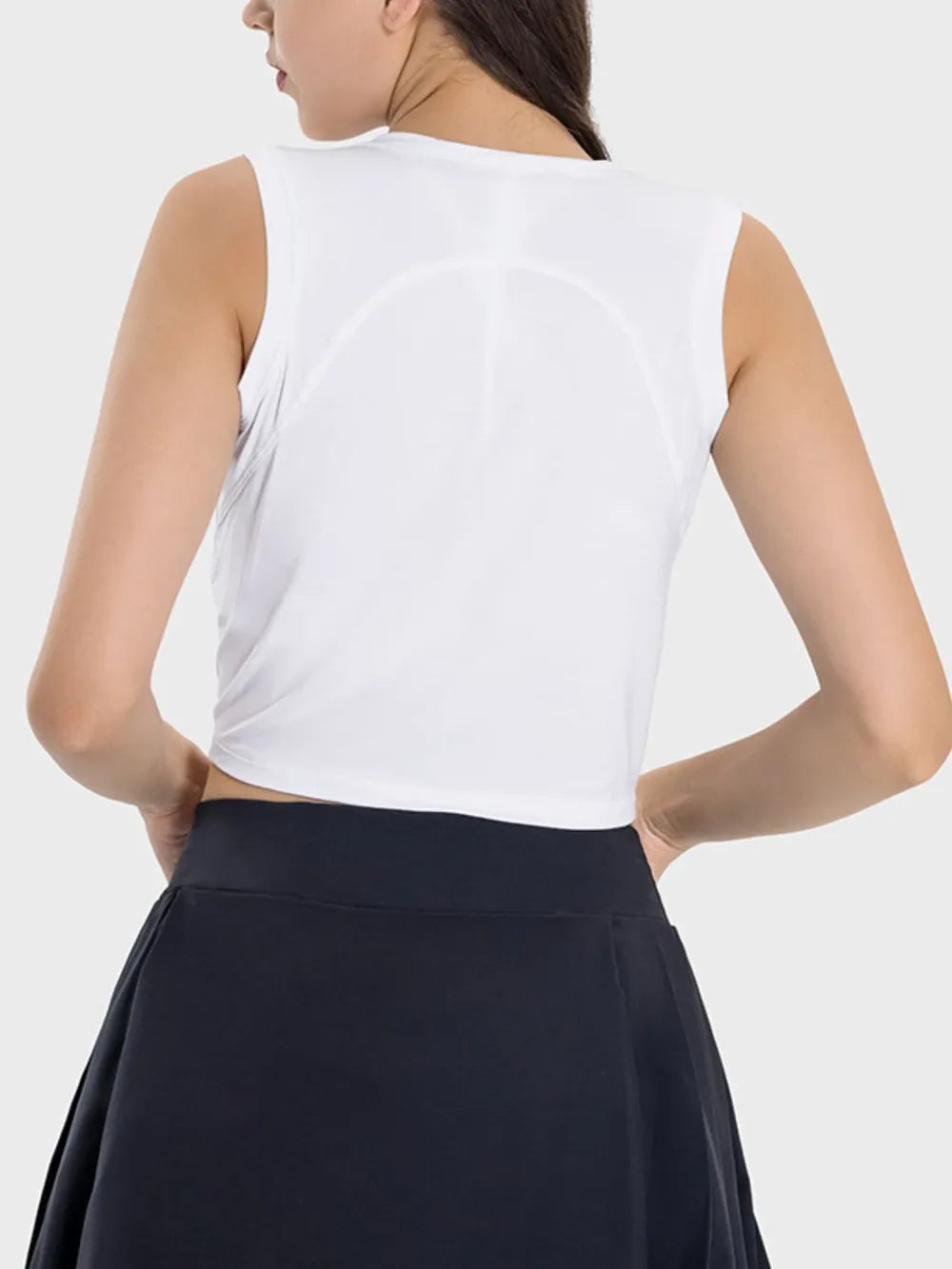 Drawstring Ruched Wide Strap Active Tank