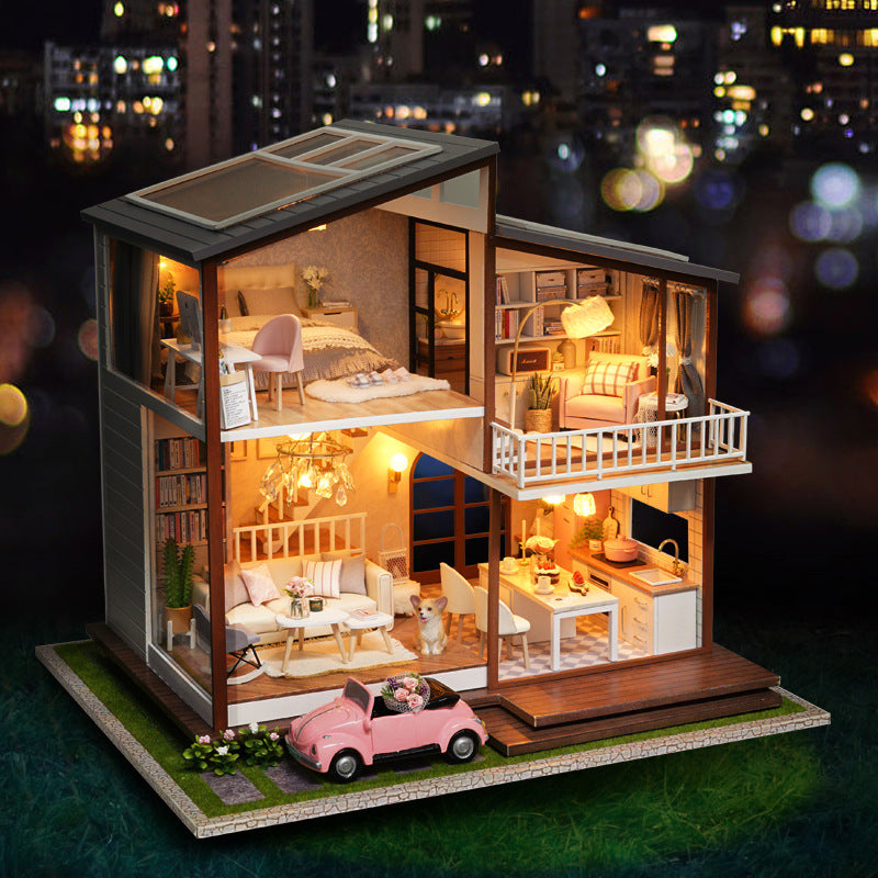 loft villa handmade small house model creative birthday gift girl
