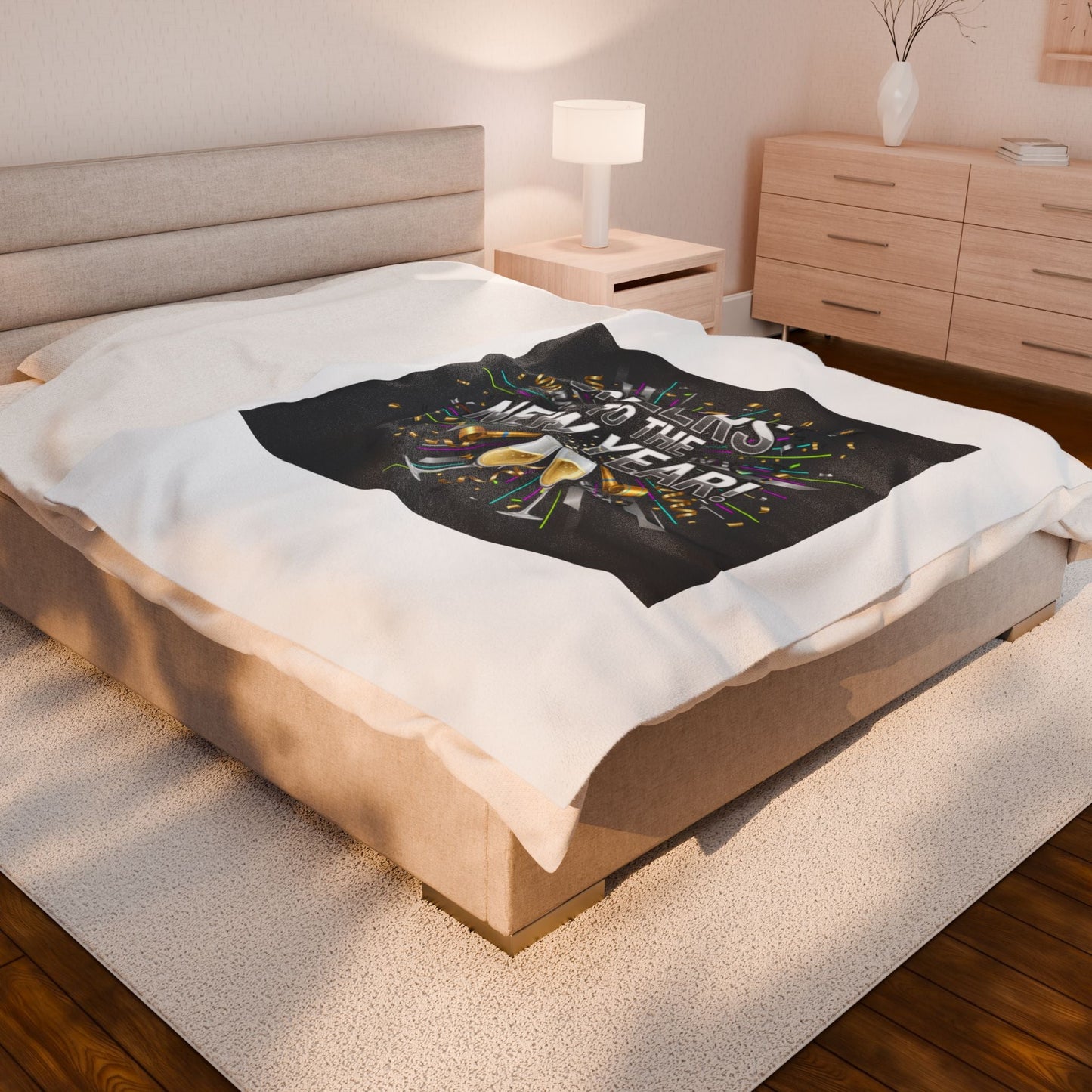 Cheers to the New Year! Plush Blanket | NYE countdown, champagne sparkle