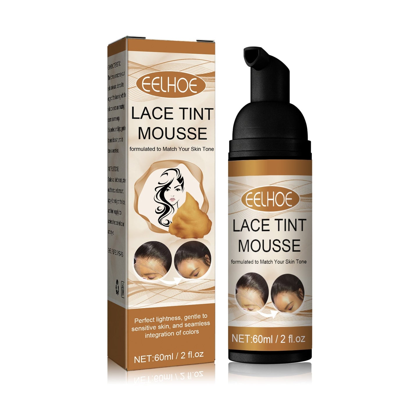 Lace Tint Mousse, No Damage Hair Easy To Color Wig Color Disposable Hair Conditioner