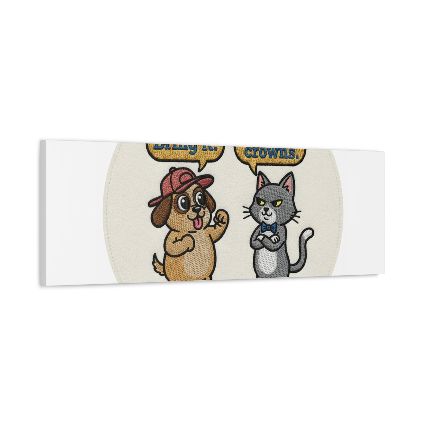 Funny Cat vs Dog Canvas | Pet Rivalry Wall Art