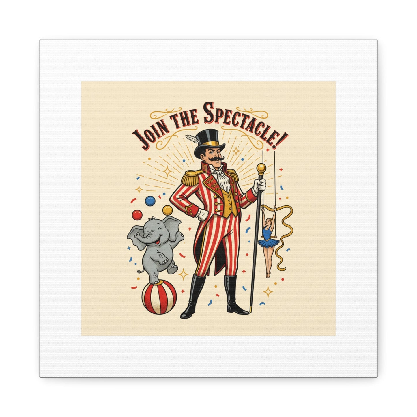 Join the Spectacle Circus Art Print | Matte Canvas, Stretched, Vintage Carnival Design