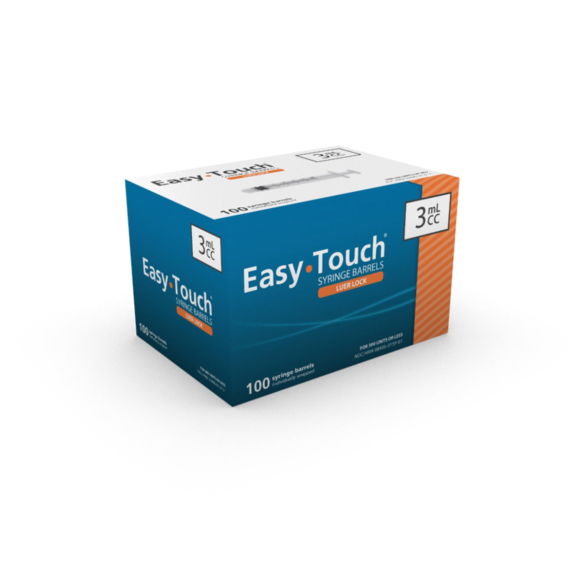 Easy Touch LuerLock Uni-Slip ShealthLock Barrel 100ct Luer Lock Barrel (TB) 3 mL 802030