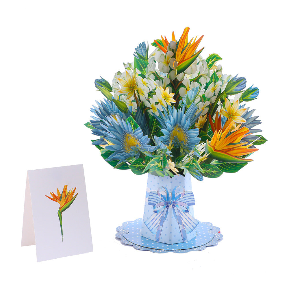 3d Stereoscopic Greeting Cards Creative Bouquet Stereoscopic Greeting Cards