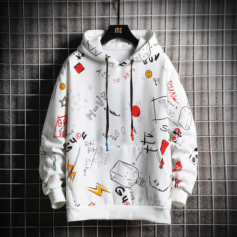 Fashion Printed Plus Size Sweater Coat Men's