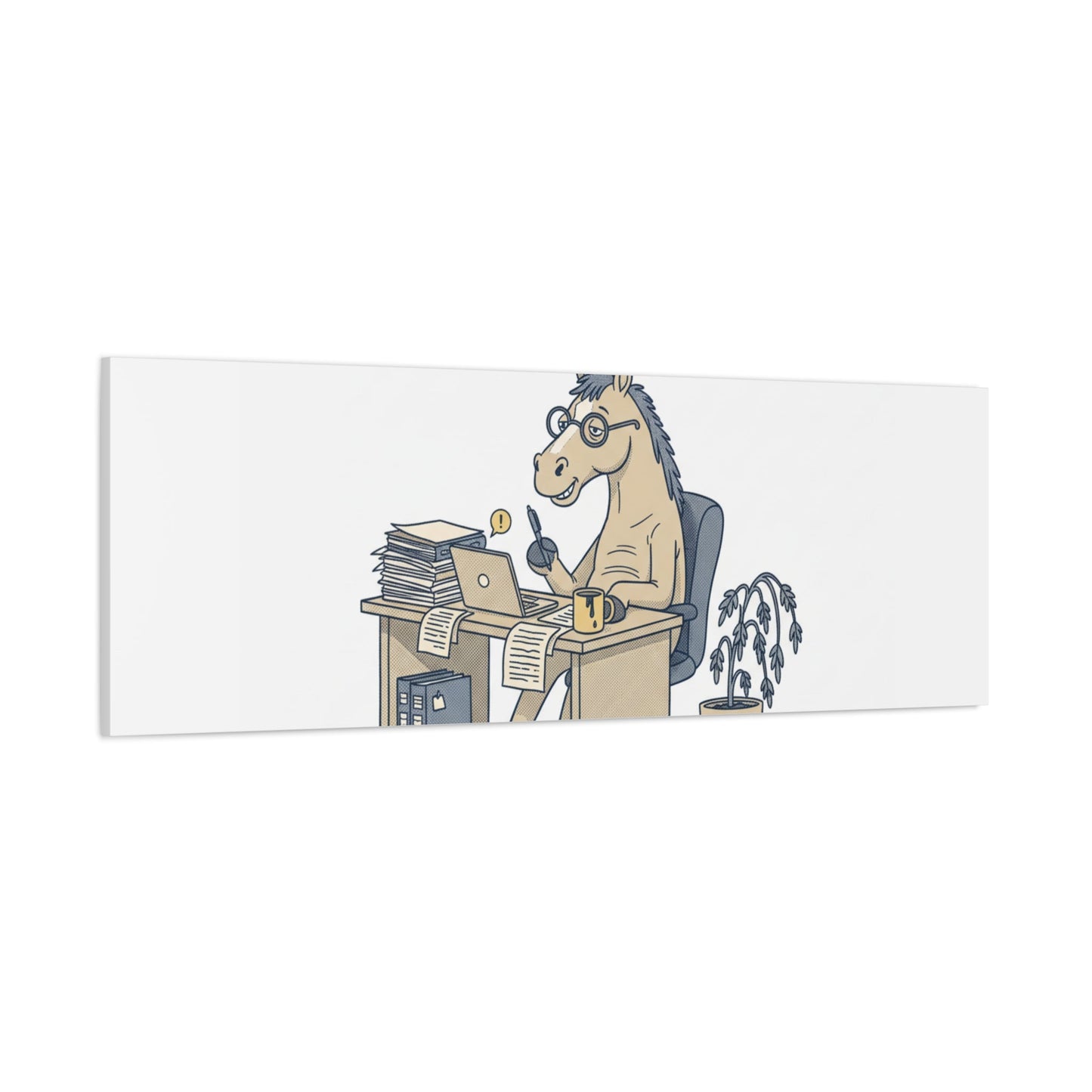 Best Desk Jockey Canvas, Workhorse Office Art | Corporate Burnout Parody
