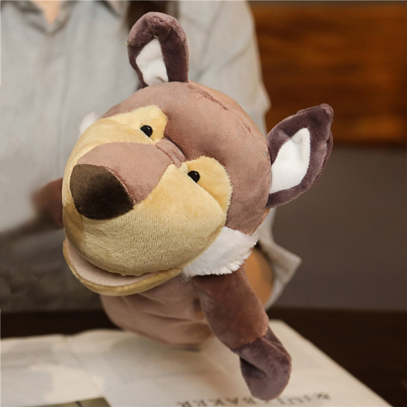 Hand puppet animal plush cartoon early childhood dolls, toys, children's kindergarten story telling, hand puppet creative wholesale