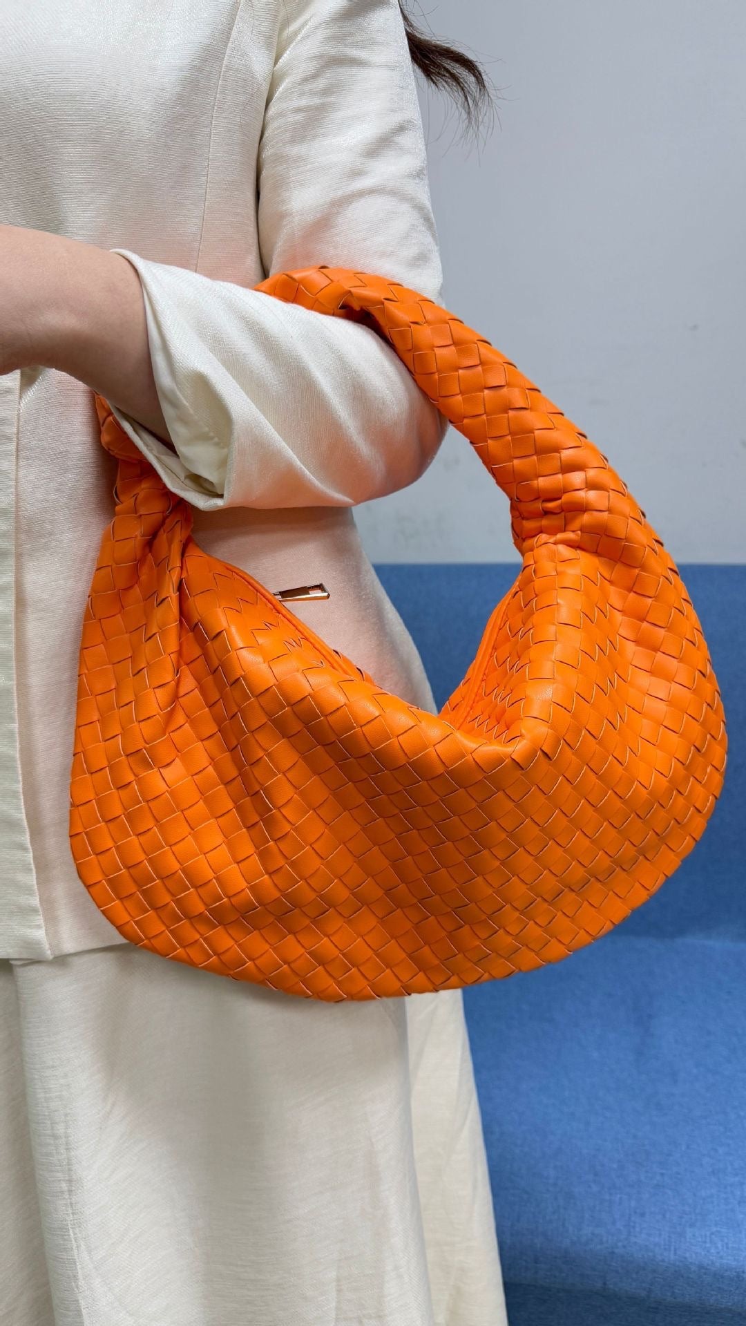 Large size women's woven bag large capacity hand-held armpit bag women's bag