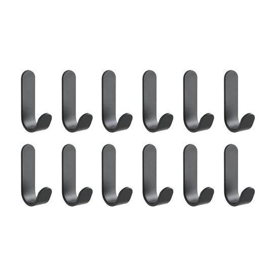 12Pcs Self Adhesive Hooks Heavy Duty Stainless Steel Wall Hooks Waterproof Sticky Hooks Bathroom Hang Towels Keys Coat Bags