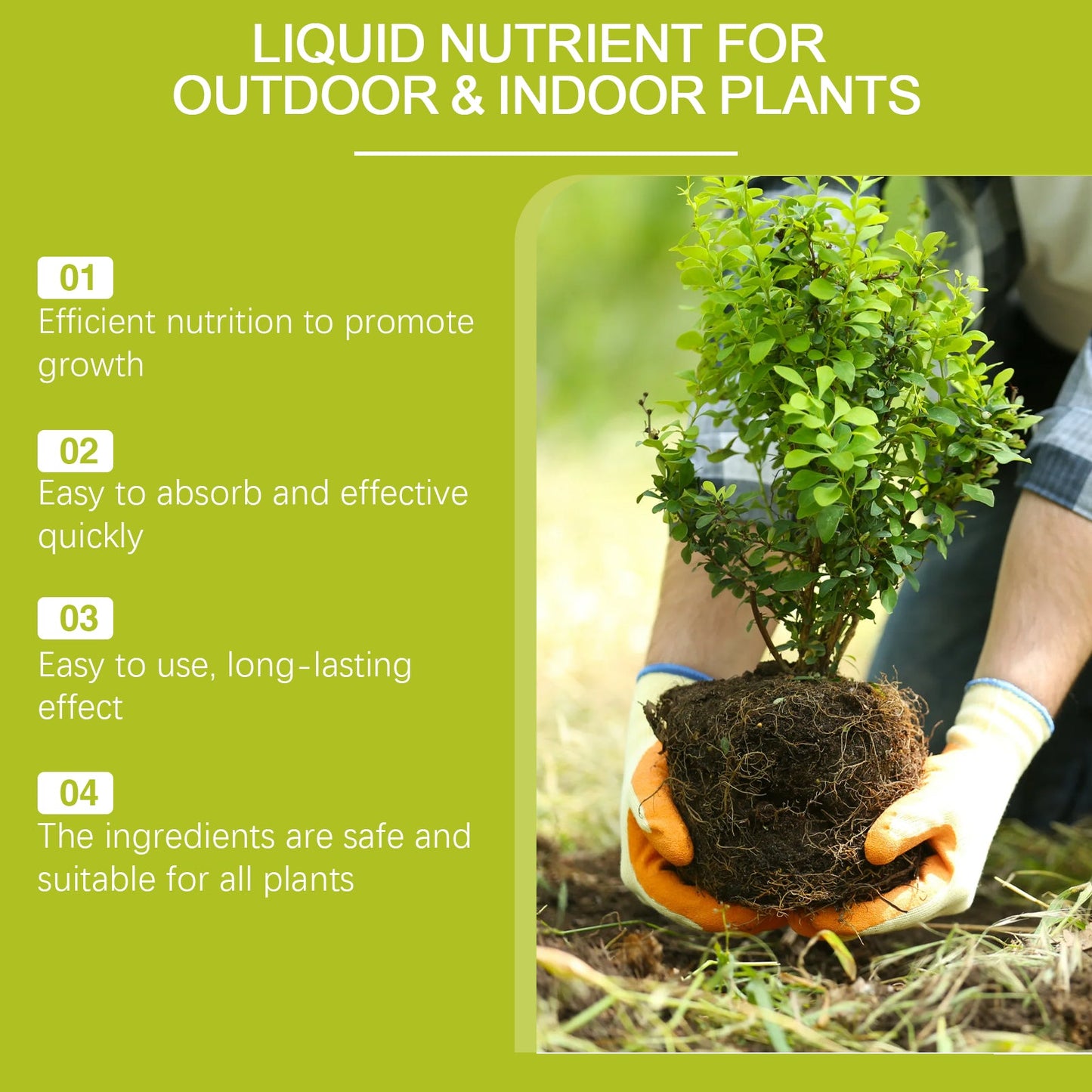 Moonspry Indoor And Outdoor Plant Nutrient Solution Green Leaf Lawn Flower Pot Fertilizer Hair Root Growth Nutrient Solution