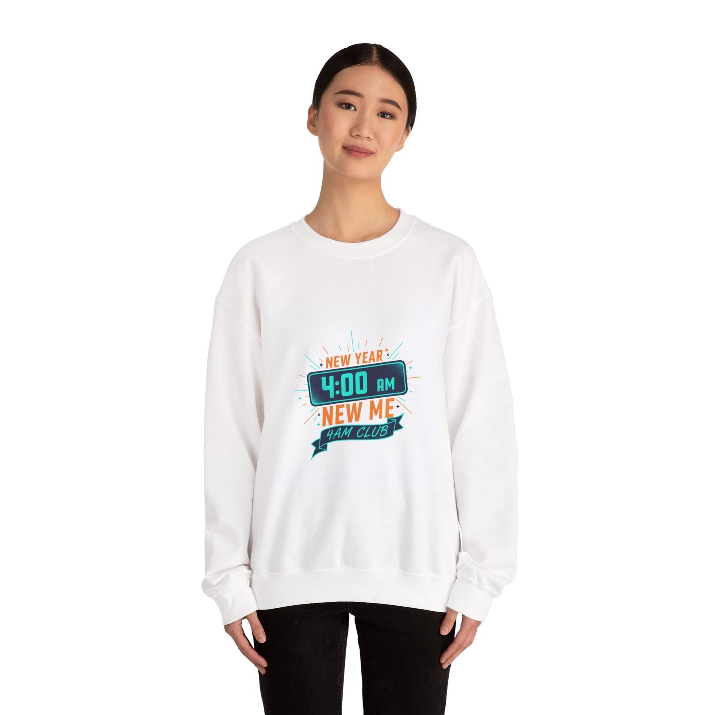 New Year 4:00 AM New Me Crewneck Sweatshirt | Holiday Apparel, Festive Sweater Look