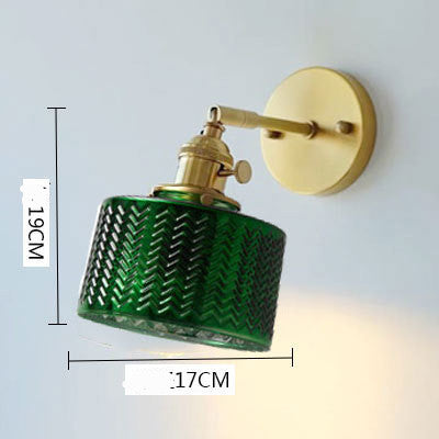 Brass Bedside Lamp Retro Restaurant Homestay Single Head Glass Small Chandelier