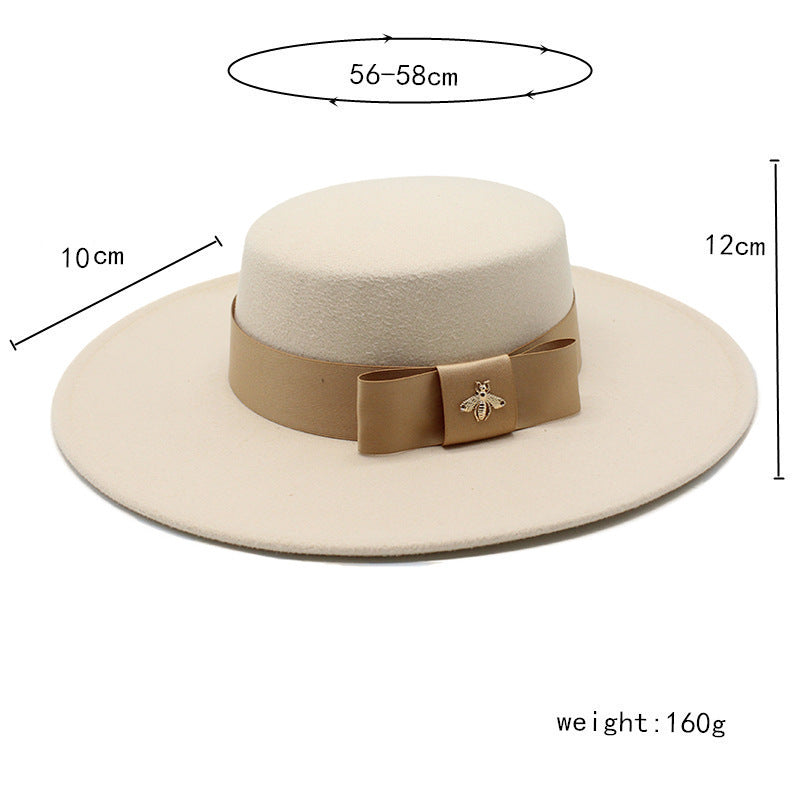 European And American Celebrities Luxury Wool Hat Woolen Cloth