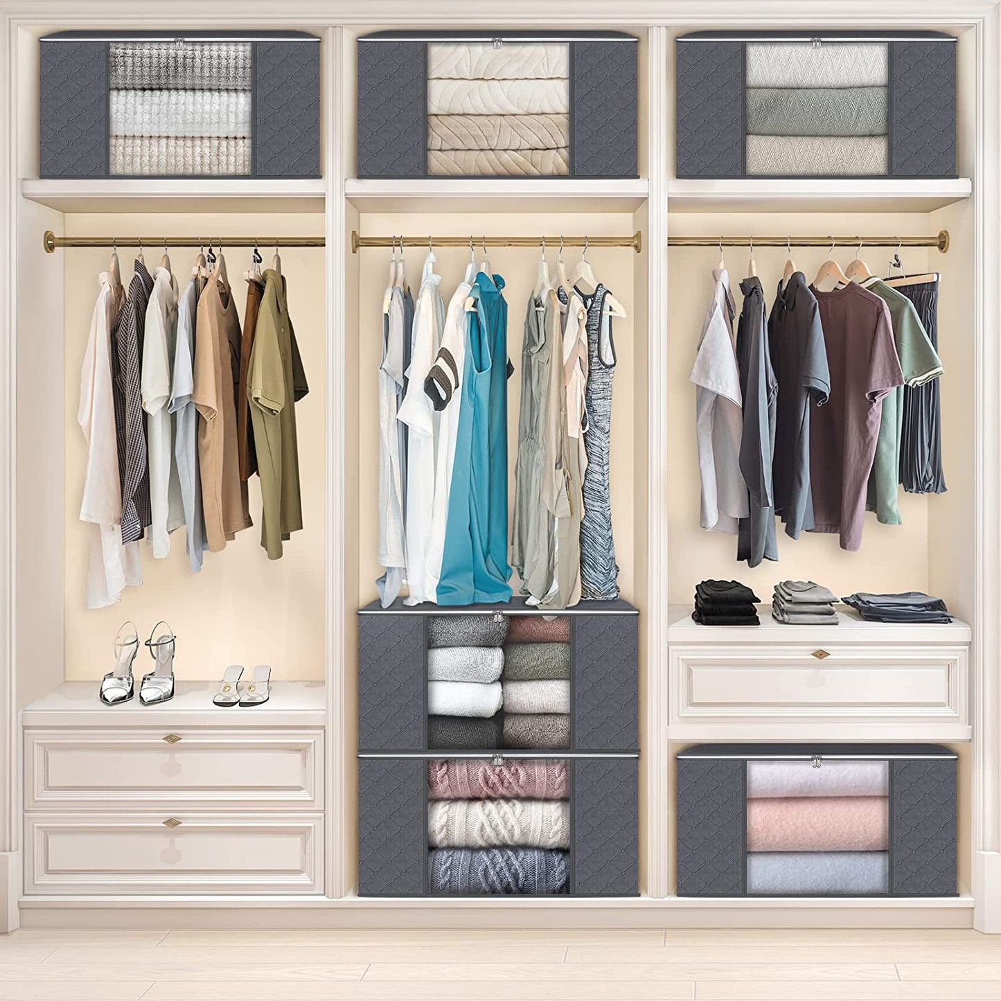 Storage Box Transparent Window Clothes Sorting Bag