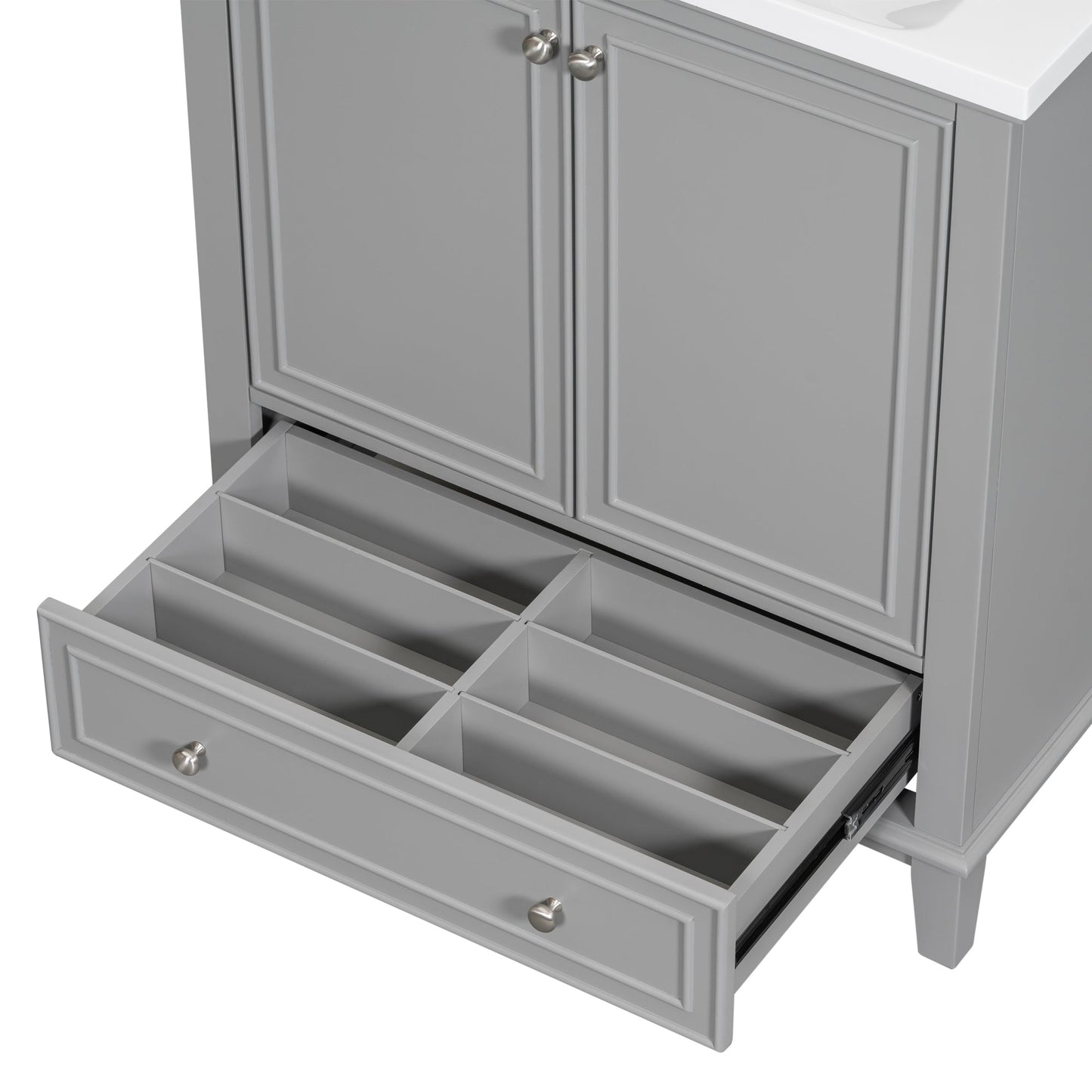 30 inch bathroom vanity no sink  base only gray