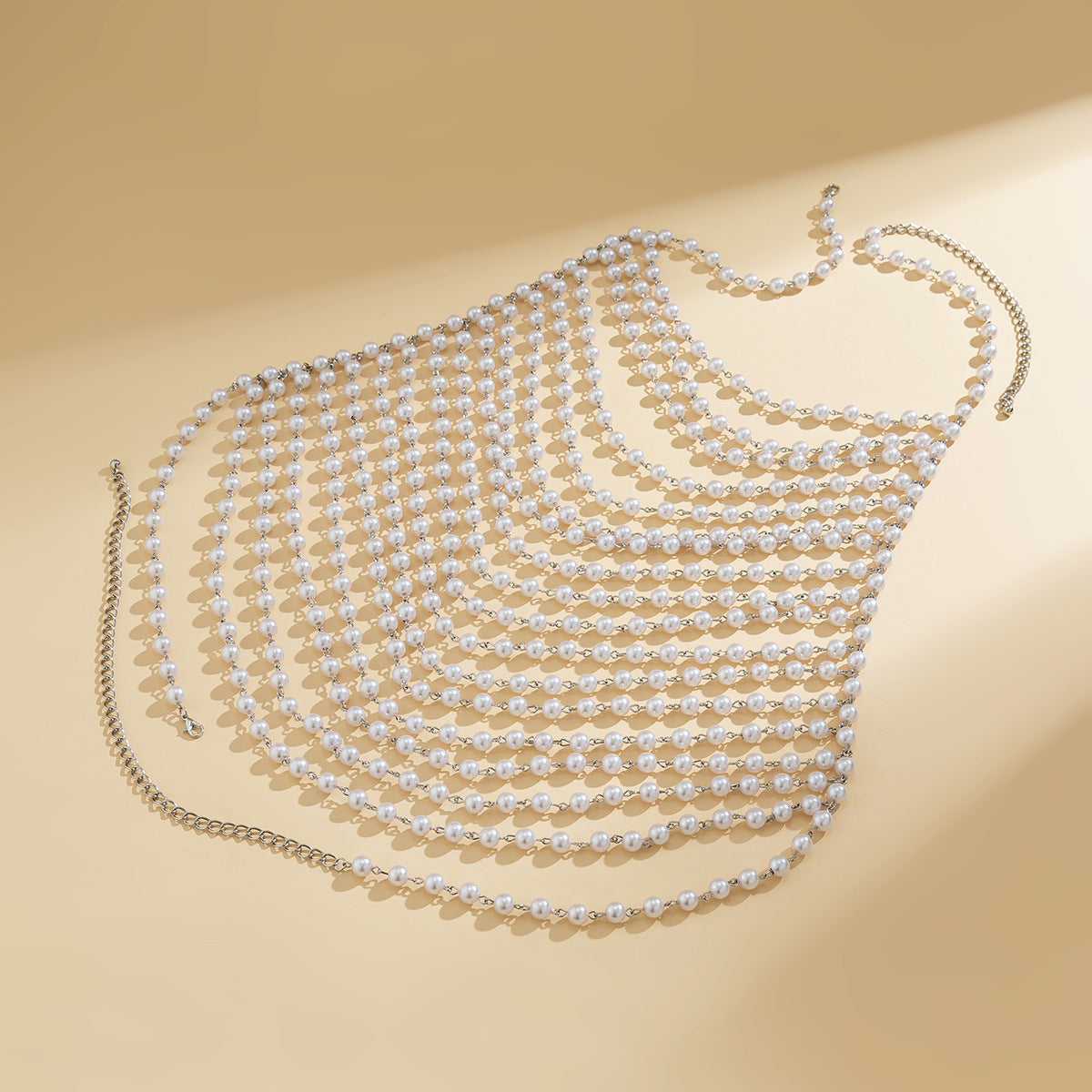 Sexy vacation style pearl bra, clothing chain, bikini chain body