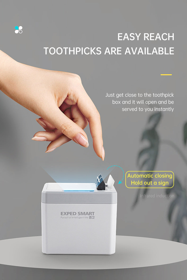 Can sense toothpick box, fully automatic innovation, home restaurant toothpick machine, hotel automatic electric pop-up toothpick cylinder