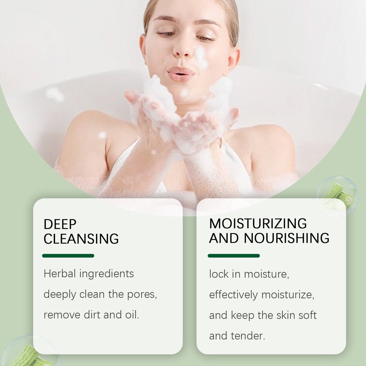 Bitter Gourd Herbal Bath Soap Gently Moisturizes Body Skin Moisturizes And Cleanses Pores Bath Body Soap