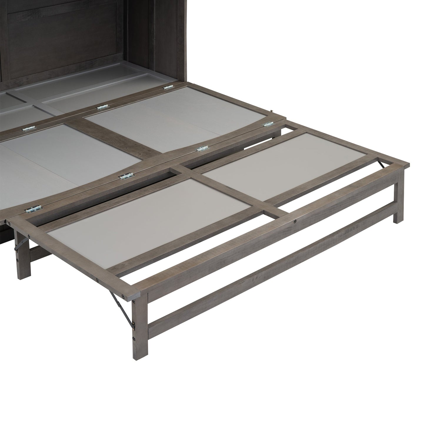 Queen Size Murphy Bed with Built-In Charging Station  Antique Grey