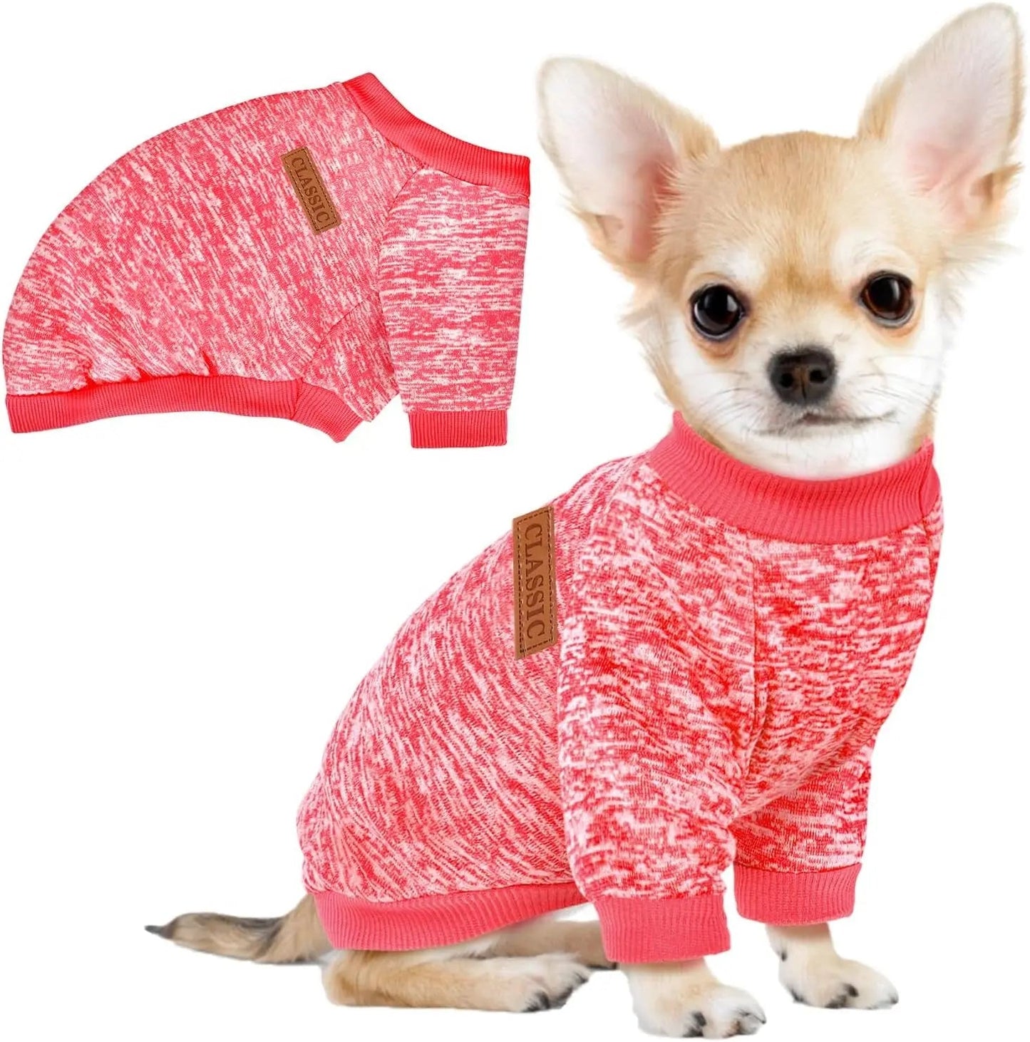 3-Pack Small Dog Sweaters Winter Fleece XS–XL Soft Stretch Pet Apparel