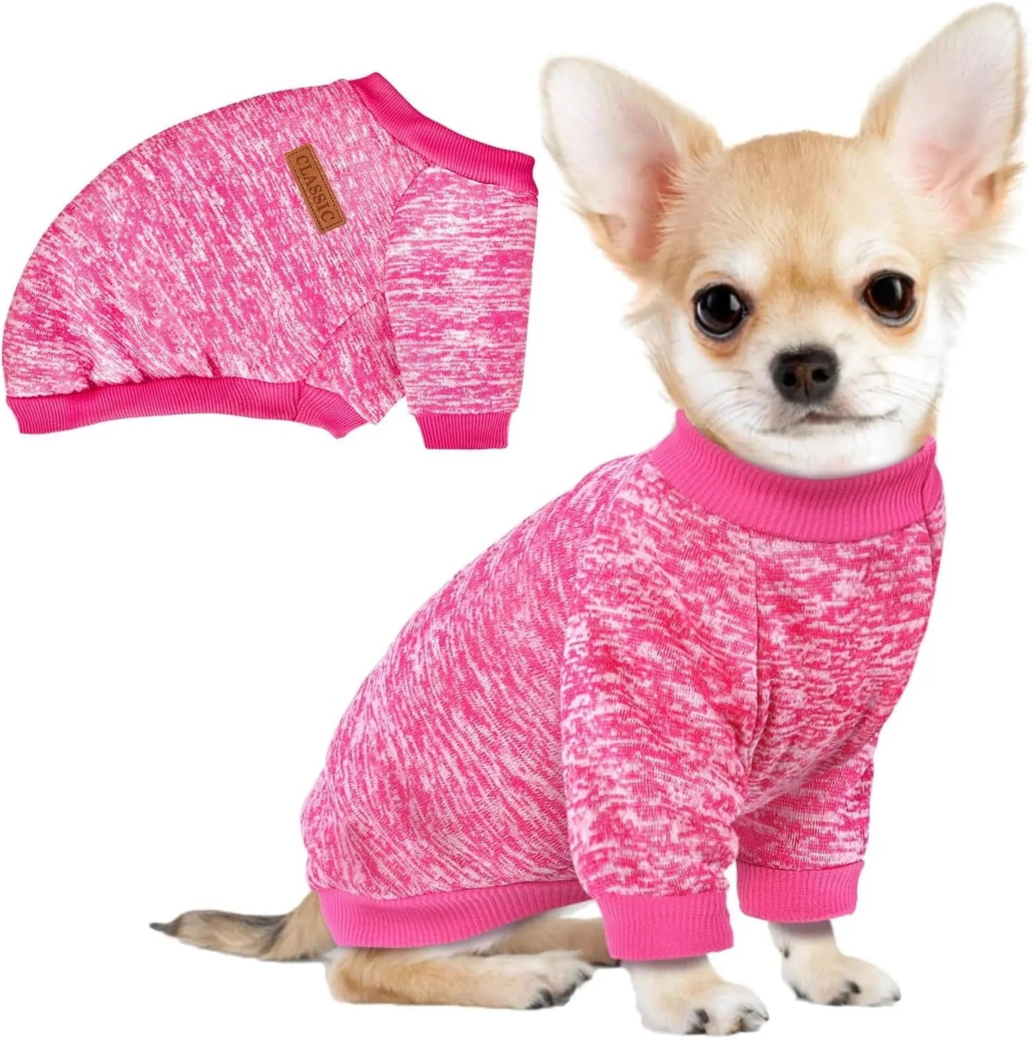 3-Pack Small Dog Sweaters Winter Fleece XS–XL Soft Stretch Pet Apparel