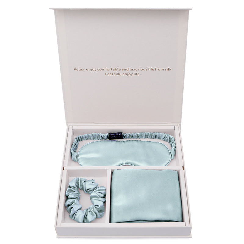 Silk Eye Mask Pillowcase Head Flower Gift Box