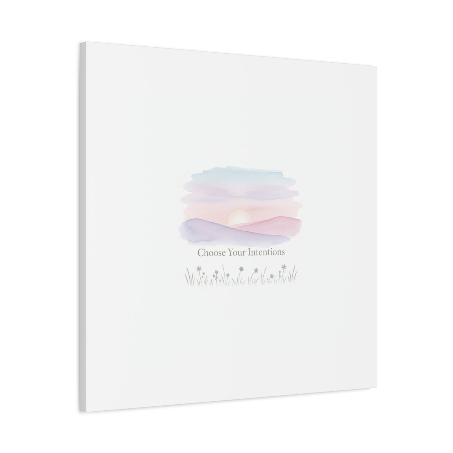 Choose Your Intentions Canvas, soft wellness poster, pastel gradient mindfulness art