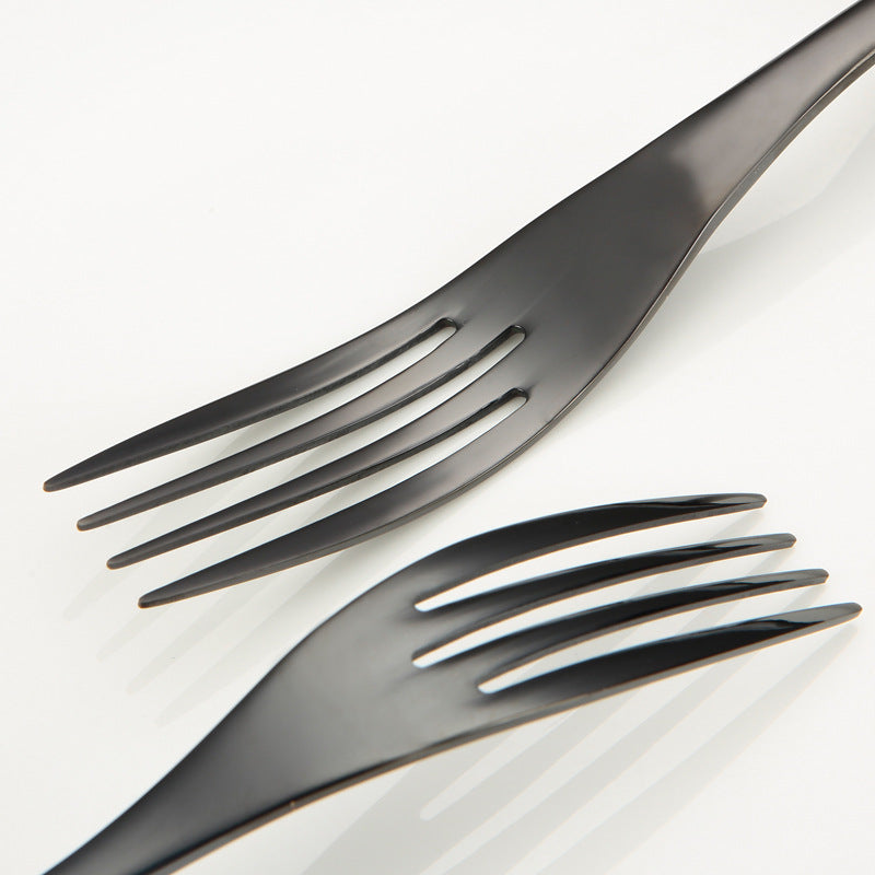 Portugal Titanium Black Stainless Steel Western Cutlery Set for Hotel and Restaurant Knife Fork Spoon Suite Factory Wholesale