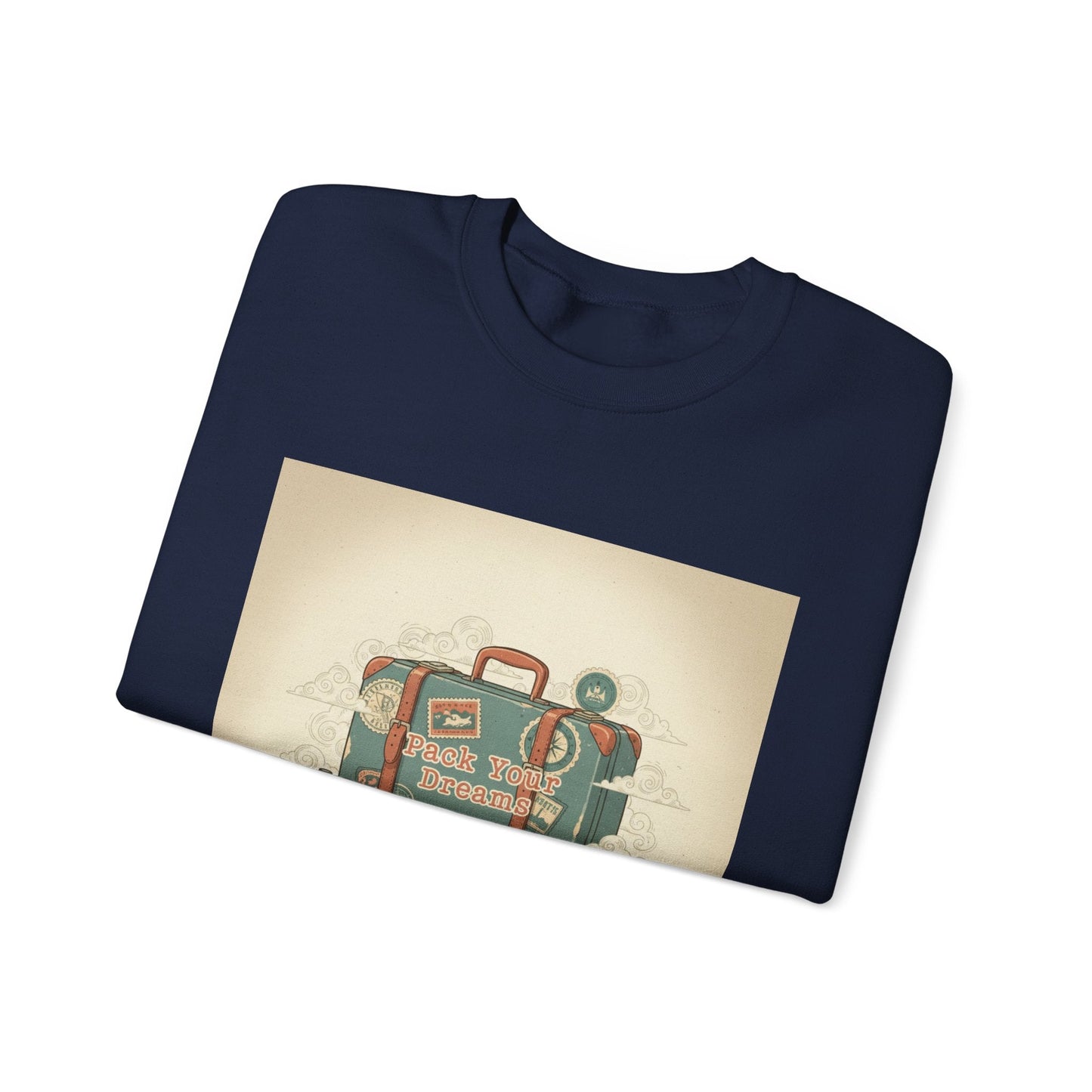 Vintage Passport Stamp Luggage Crewneck Sweatshirt | retro travel postcard, wanderlust design