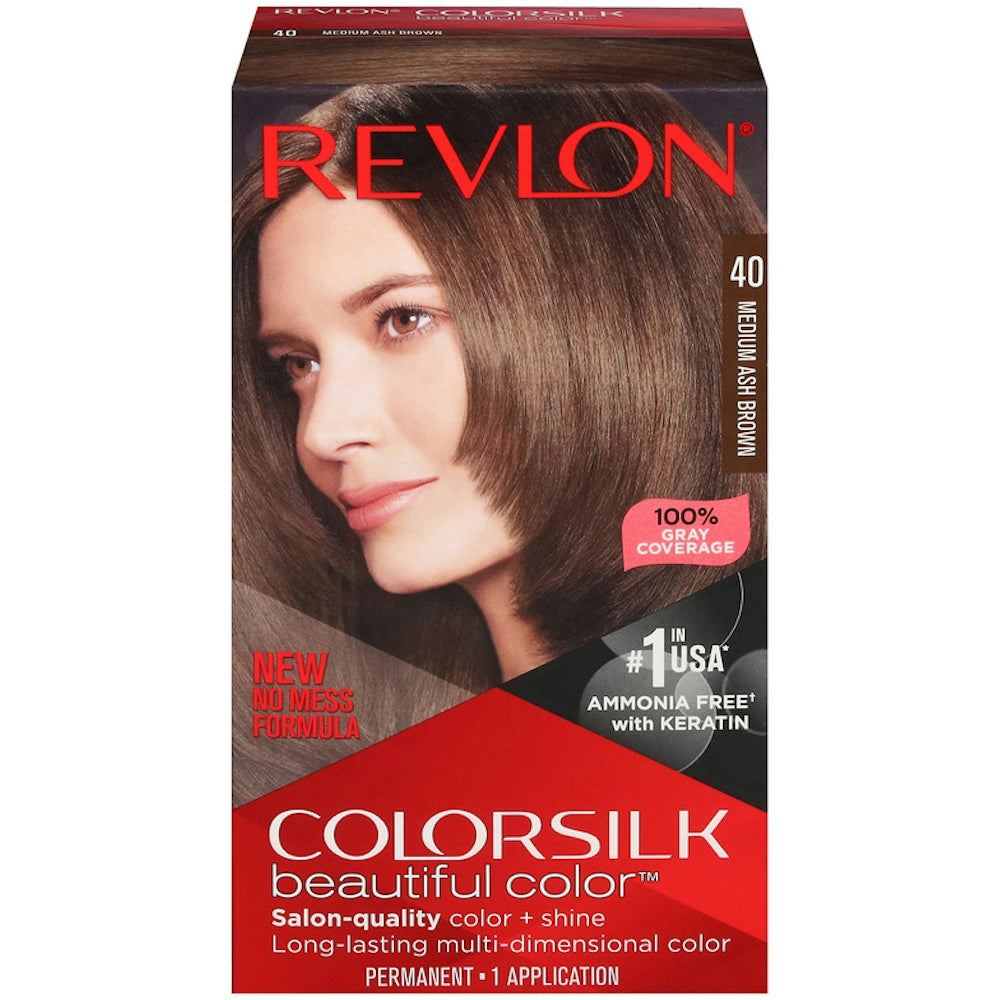 Revlon Colorsilk Beautiful Color Permanent Hair Color, Medium Ash Brown