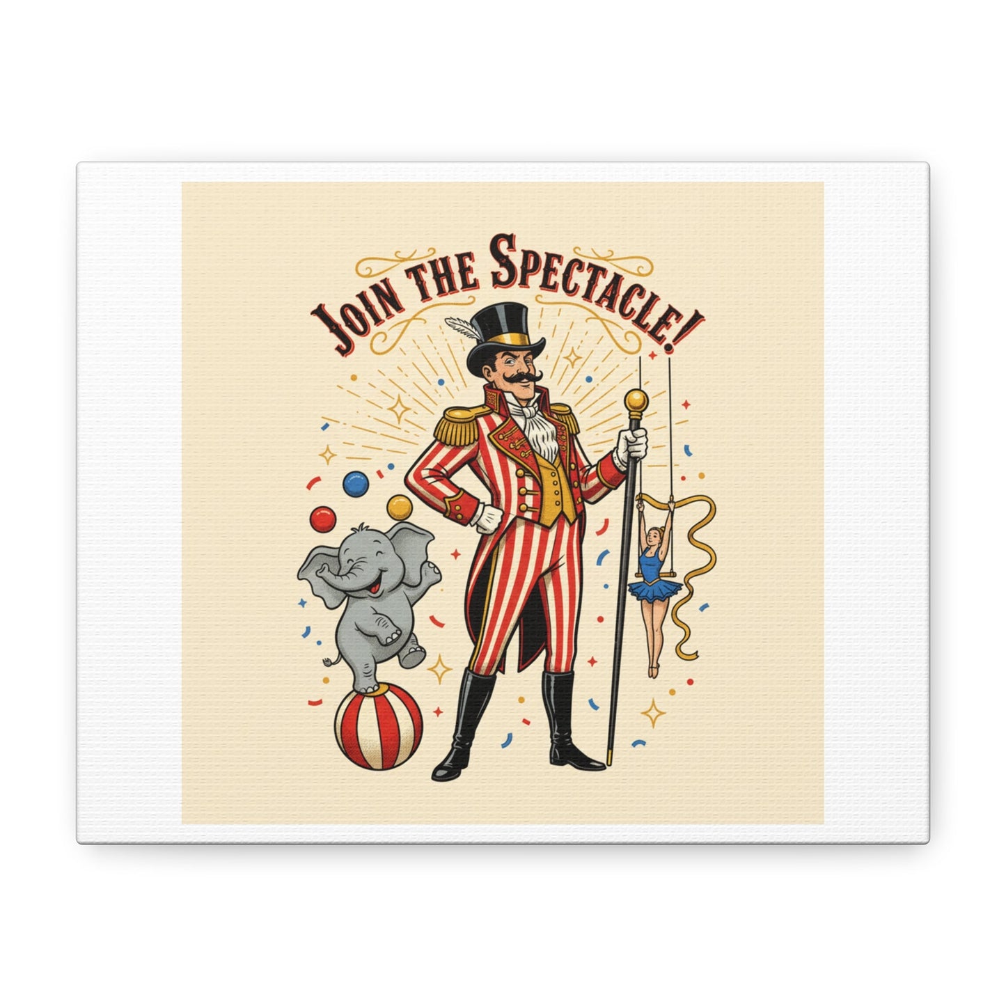 Join the Spectacle Circus Art Print | Matte Canvas, Stretched, Vintage Carnival Design