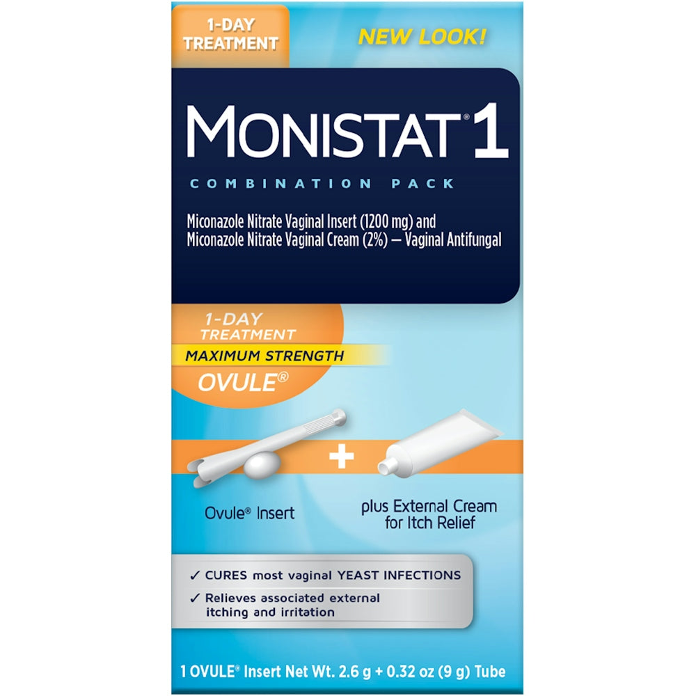 Monistat 1 Day Treatment  Ovulo Insert Itch Relief Cream 1 Ct