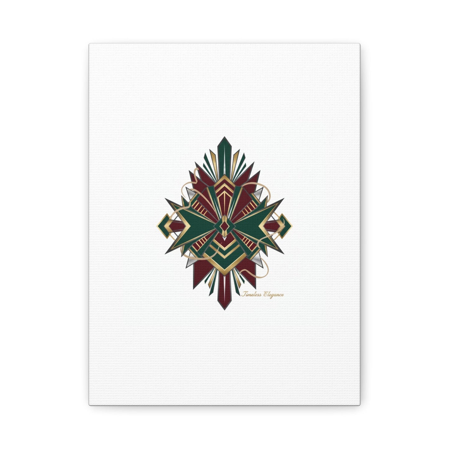 Art Deco geometric brass print Canvas | Neo-Deco chrome & gold fan motif