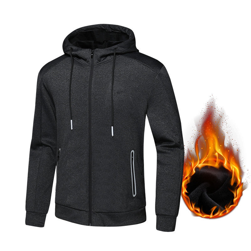 Outdoor Men's Casual Plus Velvet Jacket Plus Size Running Fitness