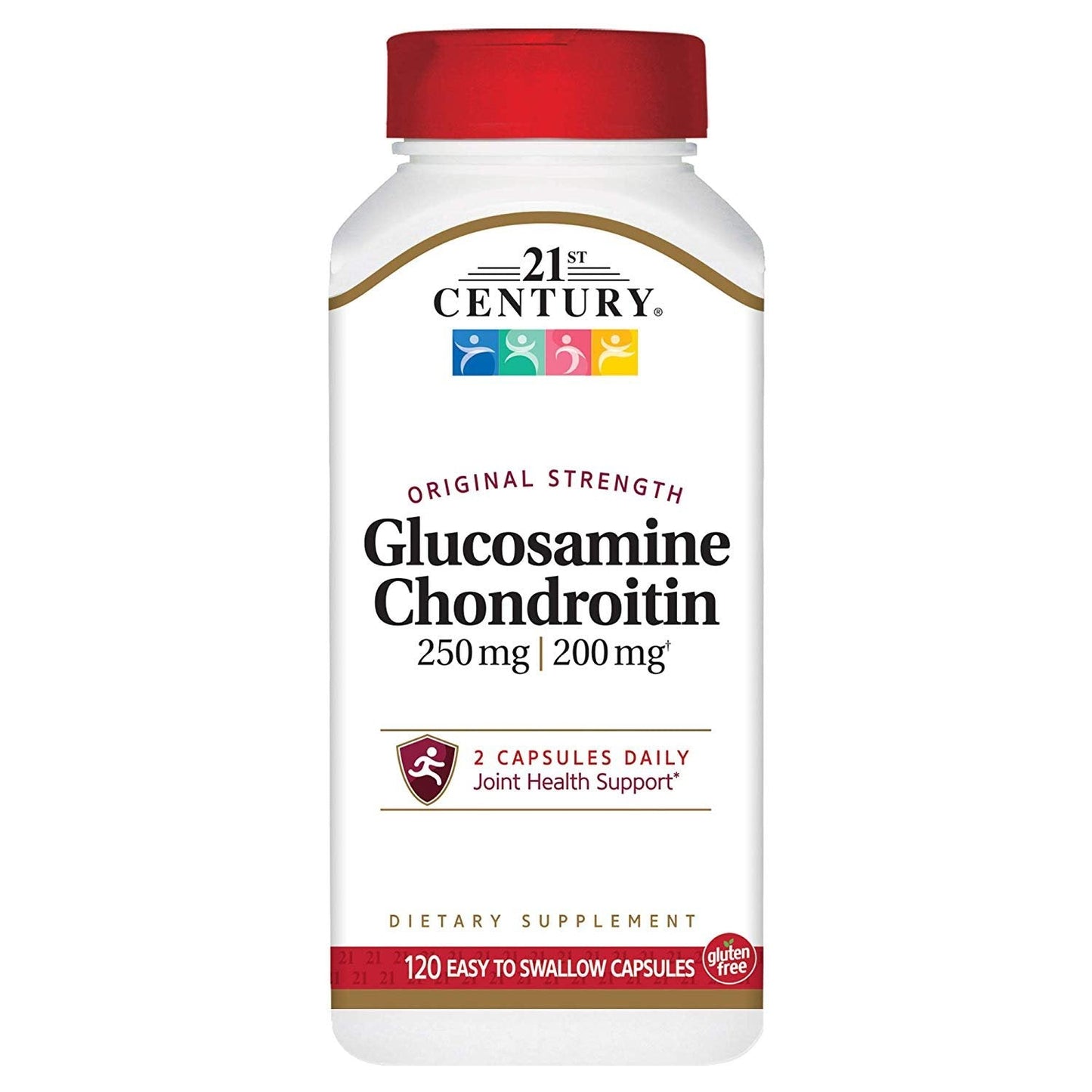 21st Century Glucosamine / Chondroitin, Original Strength, 250 Mg / 200 Mg, 120 Easy To Swallow Capsules