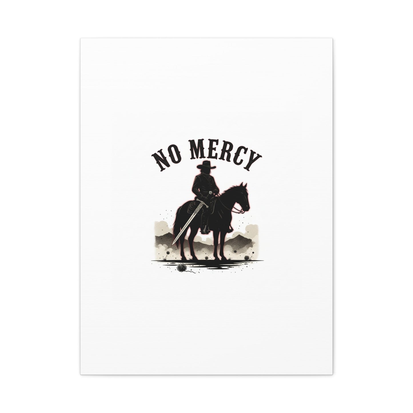 No Mercy Cowboy Skull Canvas | western skull art, gothic Americana