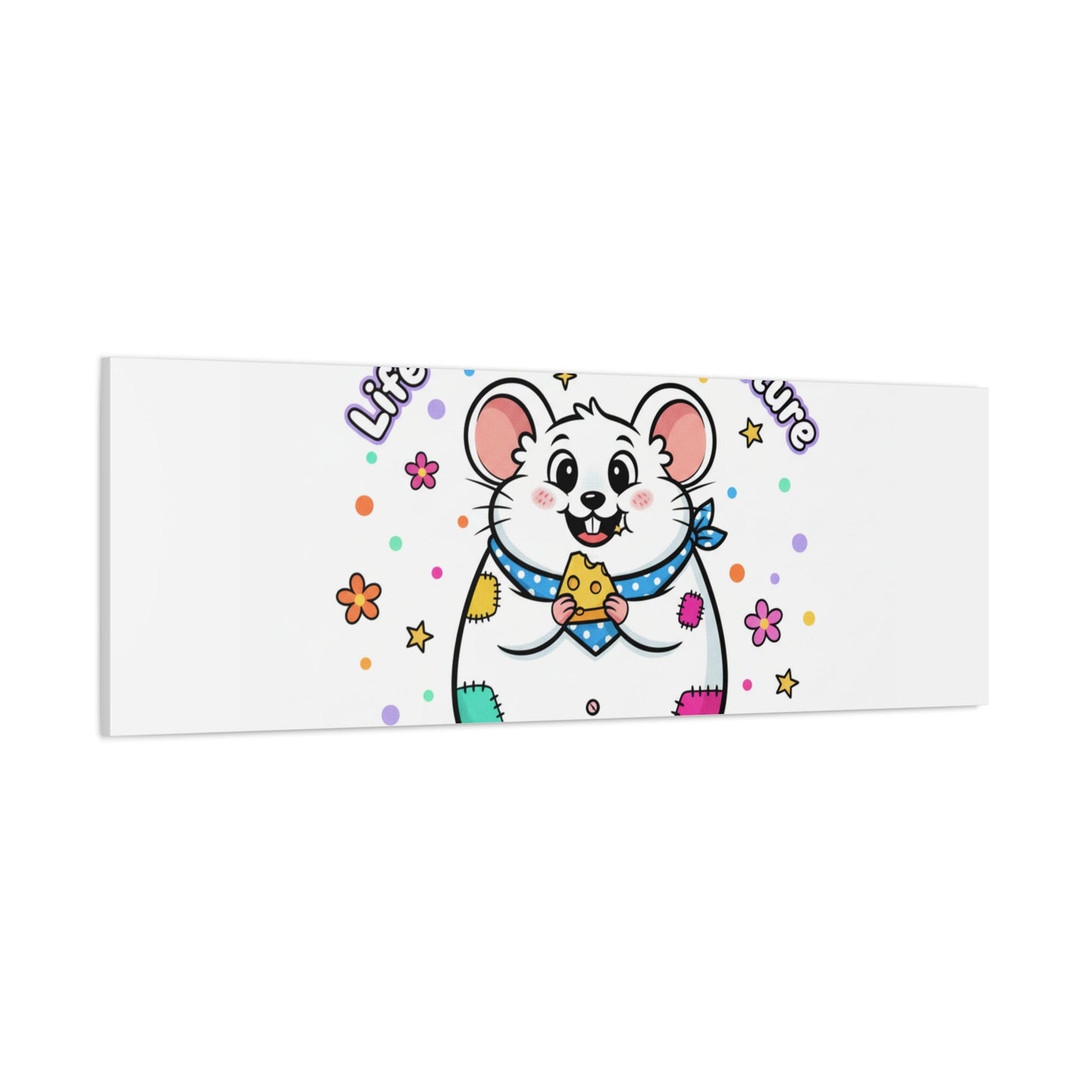 Life's a Cheese Adventure Canvas | Rodent-Core rat art print