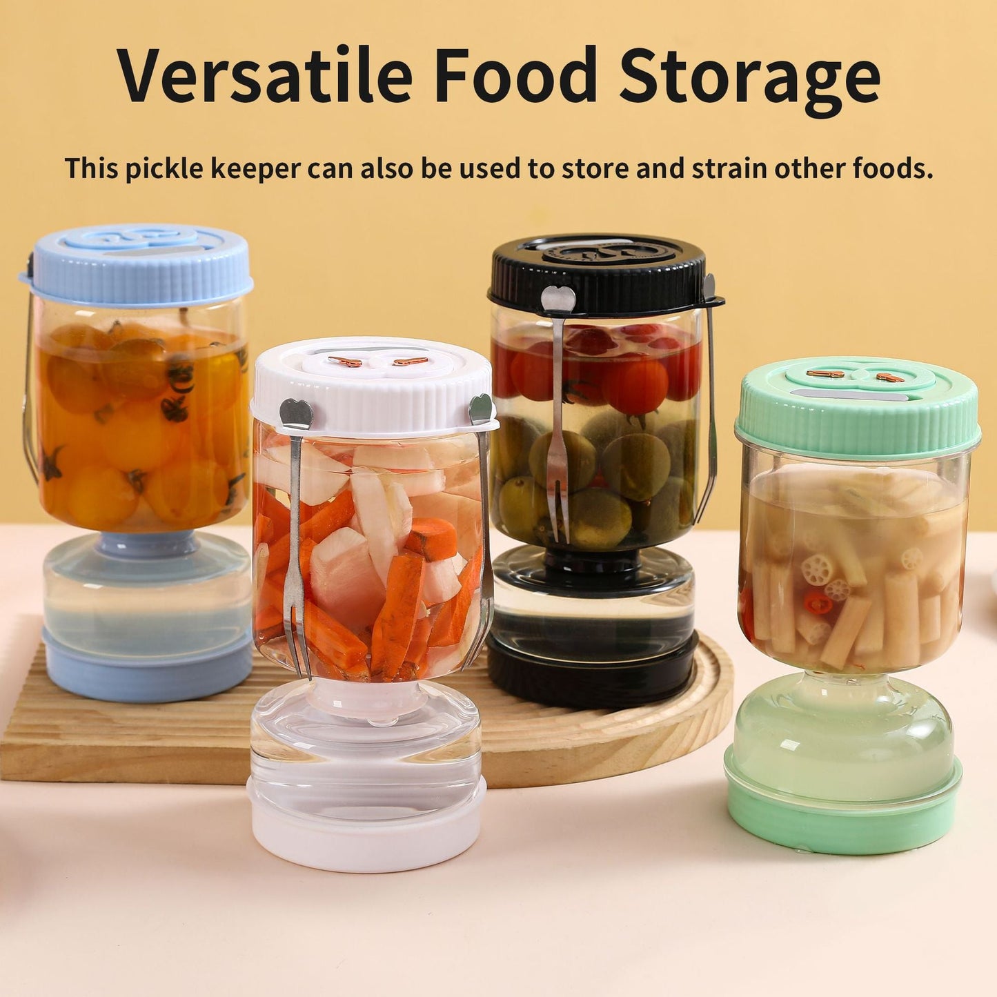 Circular Fifth Generation Dry-Wet Separation Pickle Jar: Sand Timer Glass Container