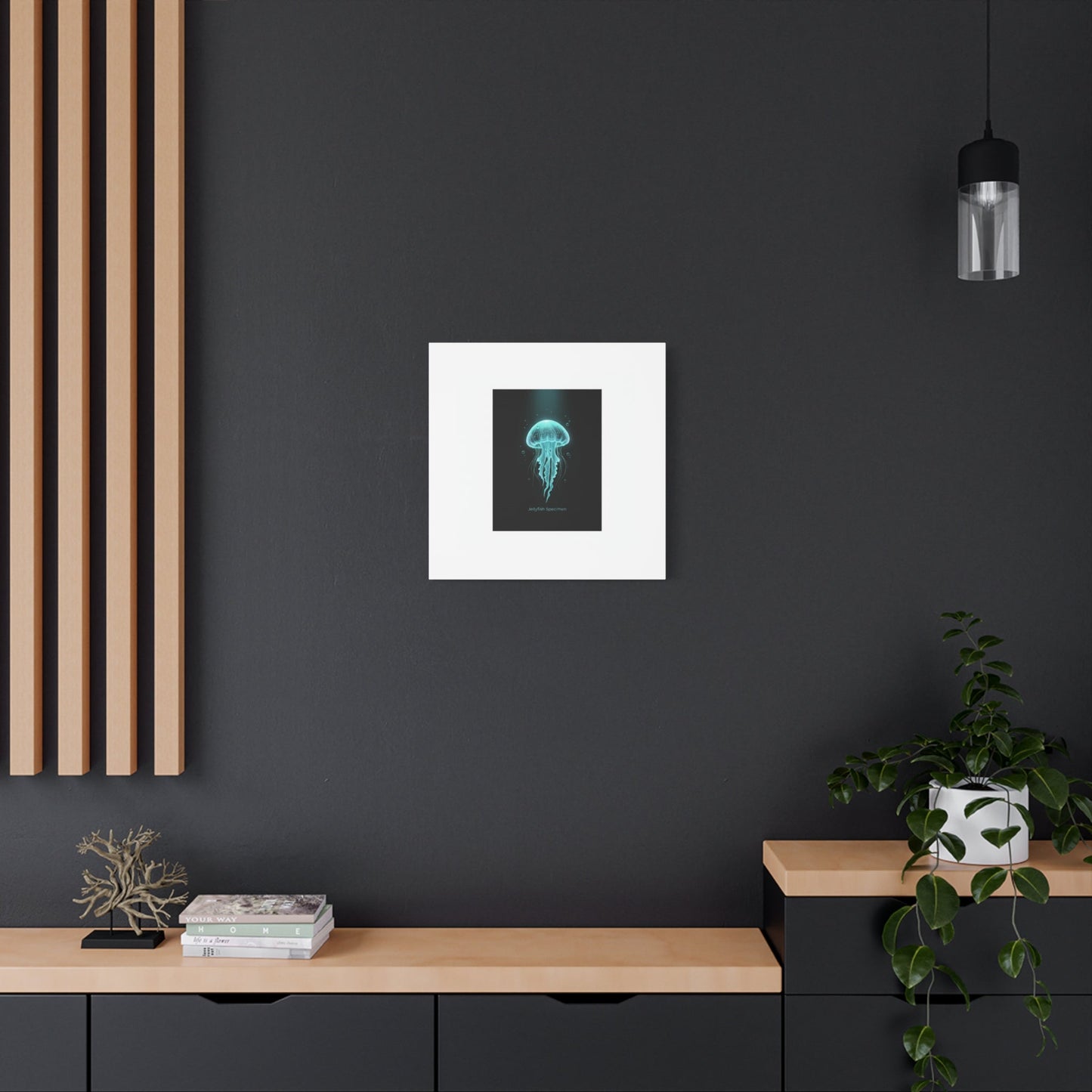 Bioluminescent Jellyfish Art Canvas | Deep Sea Aesthetic, Neon Glow