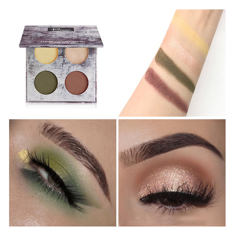 Pudaier Ink Landscape Four-color Eyeshadow Palette Matte Pearlescent Waterproof and Sweatproof Eyeshadow Makeup