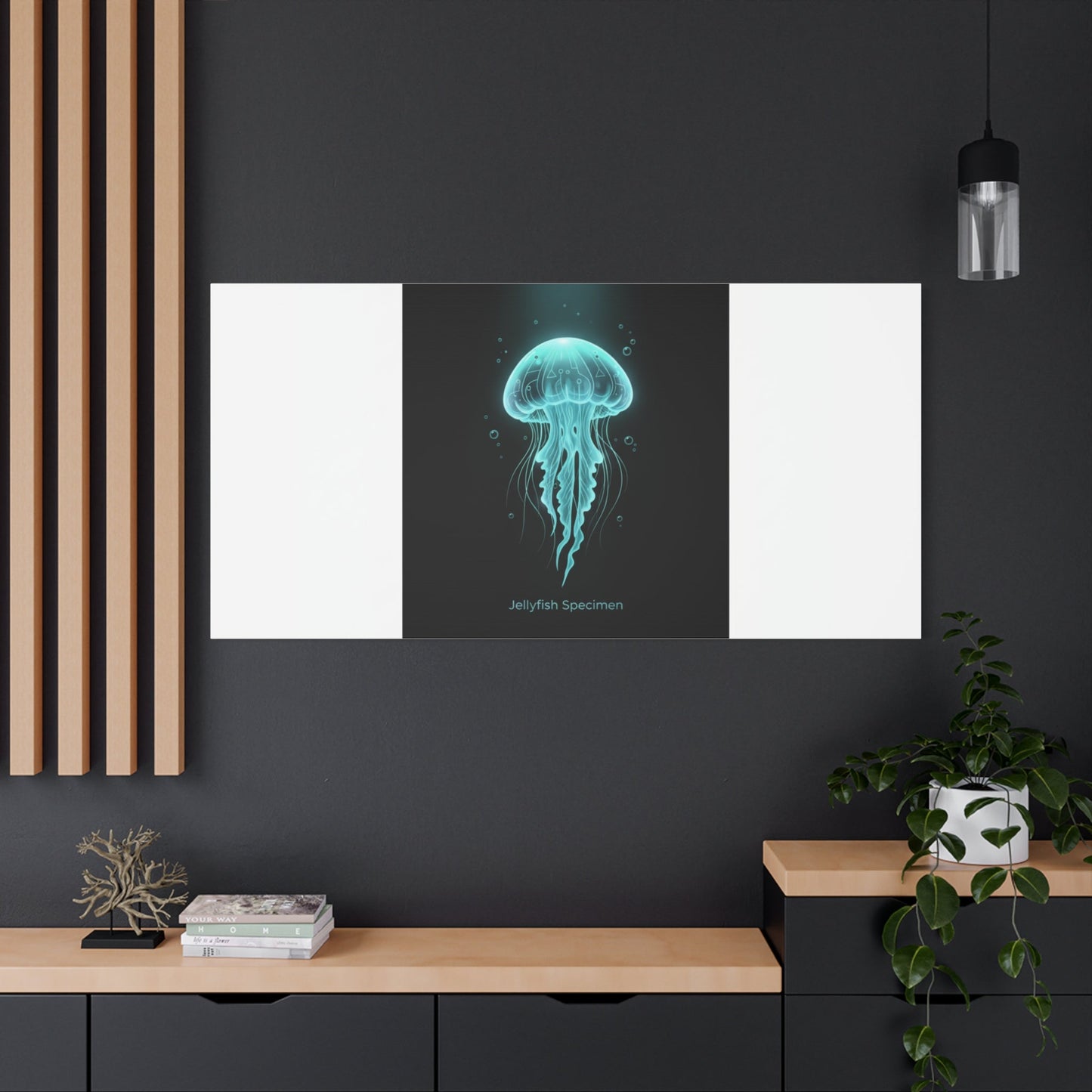 Bioluminescent Jellyfish Art Canvas | Deep Sea Aesthetic, Neon Glow