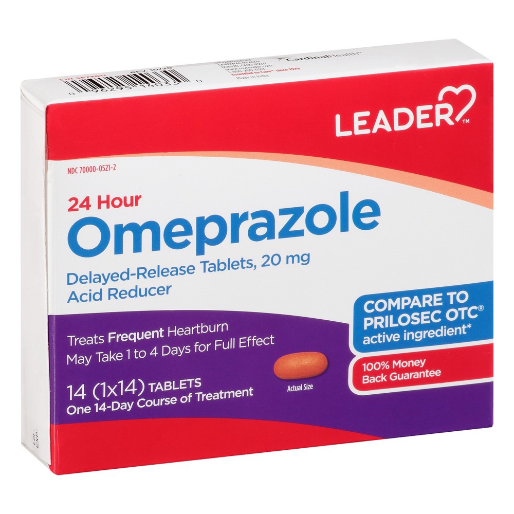 Leader (Tm) 24 Hour Acid Reducer 20 Mg Delayed- Release Tablets 14Ct (Compare To Prilosec Otc)
