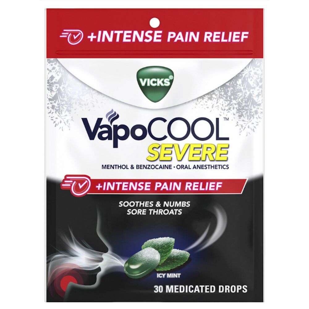 Vicks® VapoCool™ Severe Medicated Cough Drops – Wintergreen