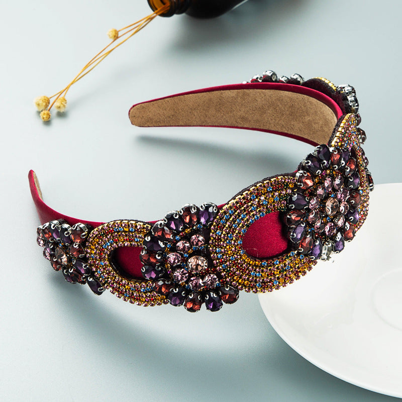 Fashion New Baroque Style Retro Broadside Headband Trendy Street Photography Hair Accessories