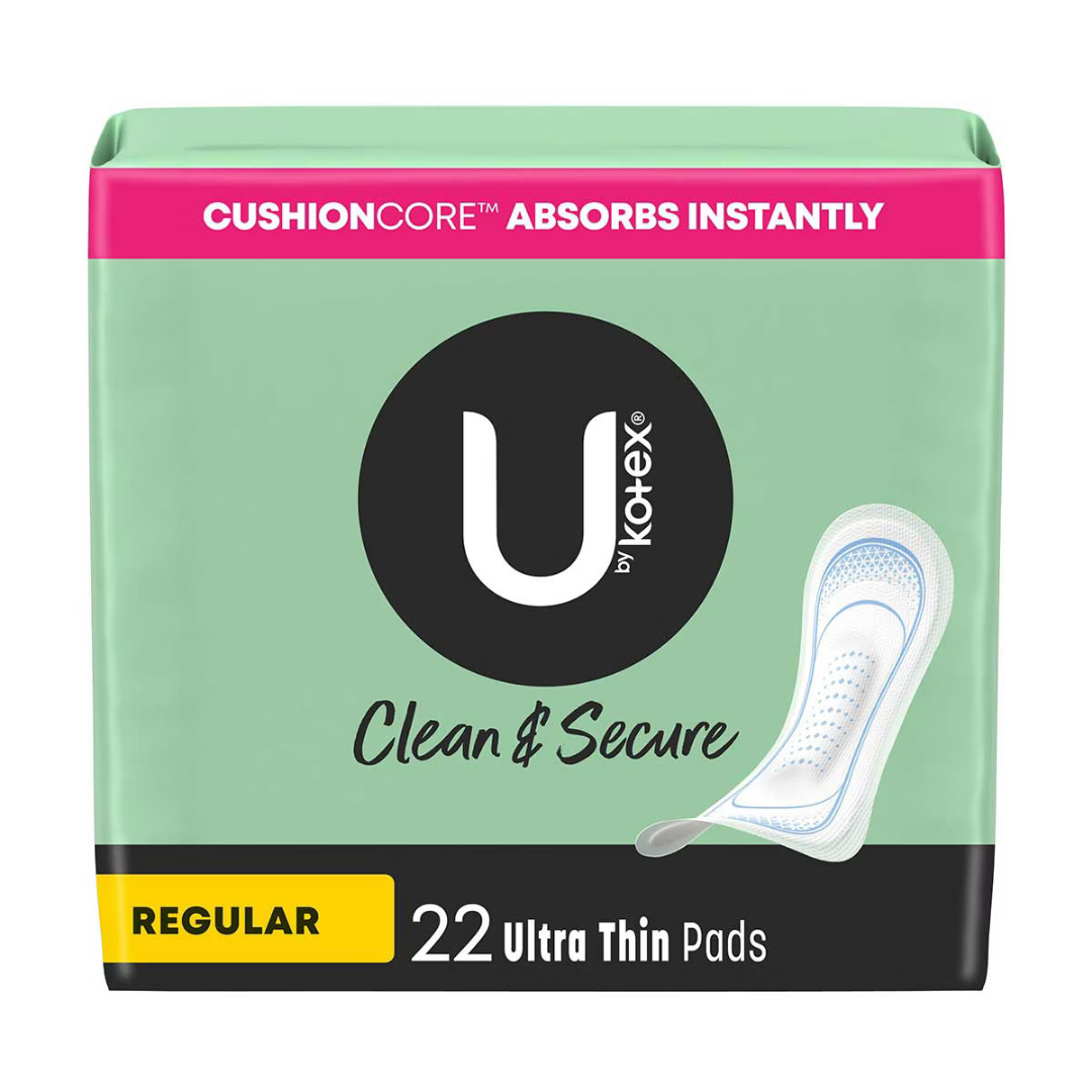 U by Kotex Clean & Secure Ultra Thin Pads Regular (22 ct)