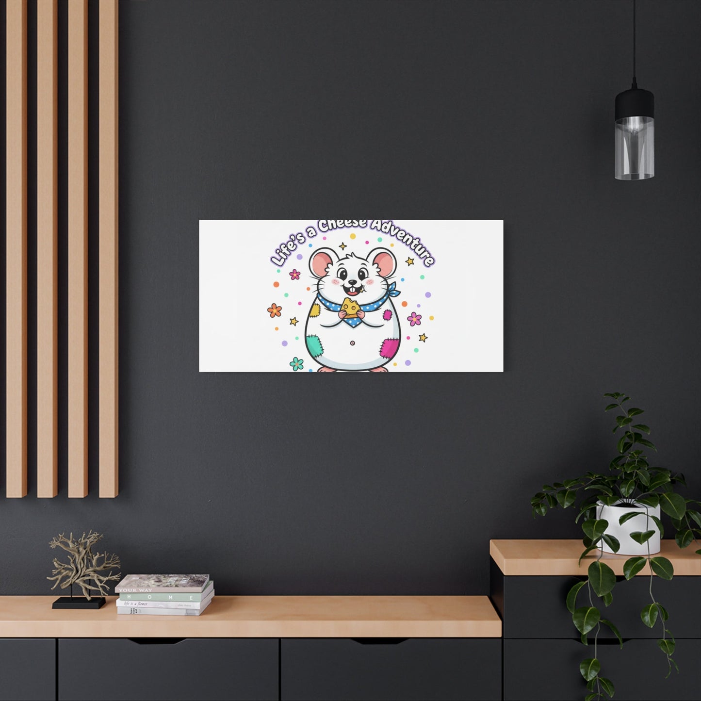 Life's a Cheese Adventure Canvas | Rodent-Core rat art print