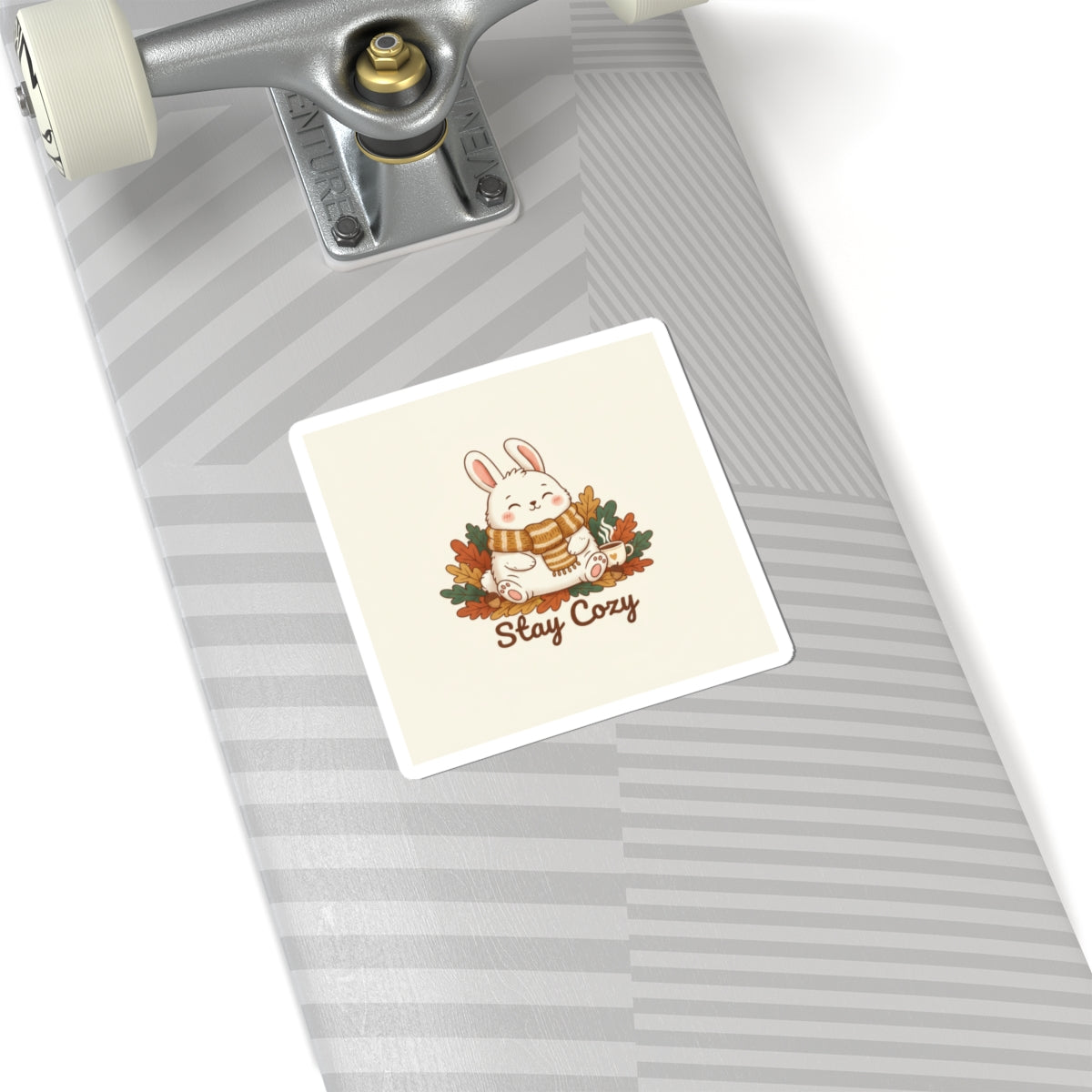 Stay Cozy Bunny Sticker | cozy critter sticker, winter forest art