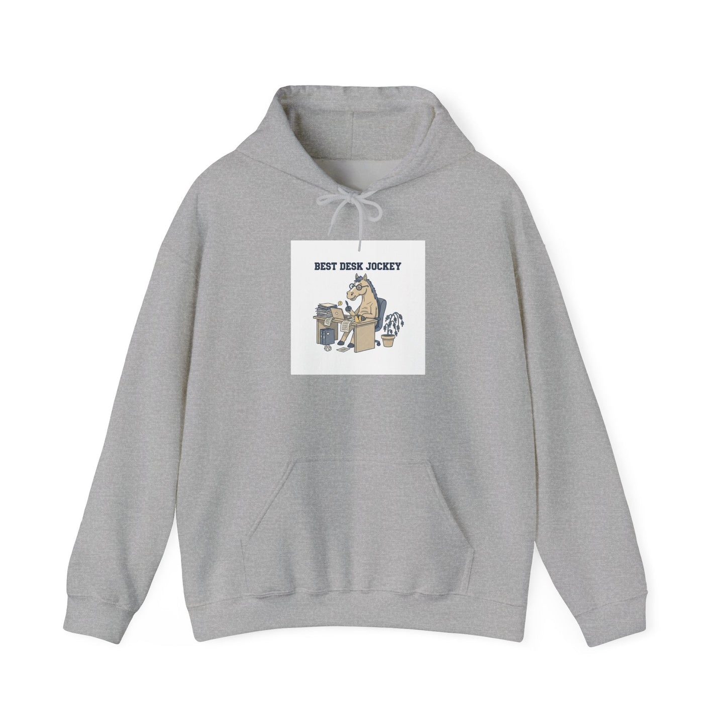 Work Horse Jockey Hoodie | corporate burnout parody, office horse design
