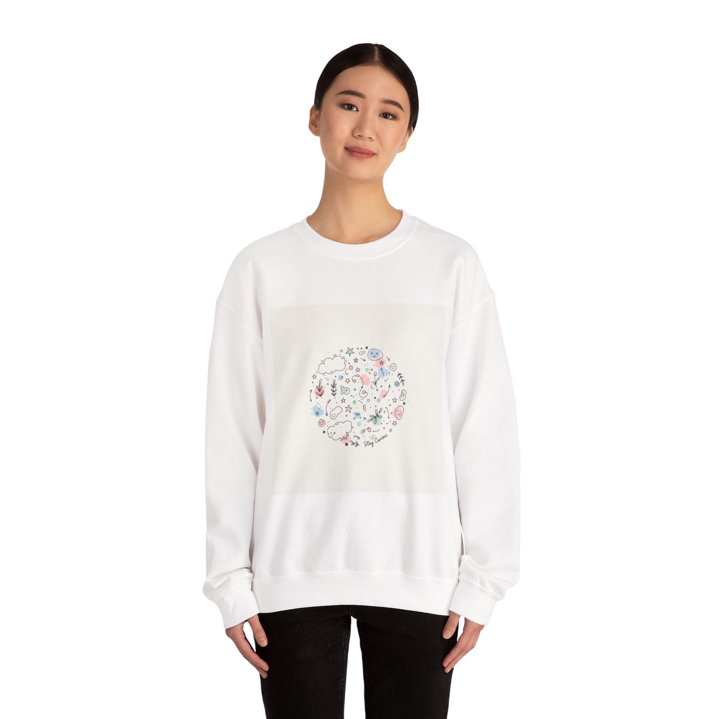 Hand-Drawn Doodle Circle Sweatshirt | line drawing, sketch pattern