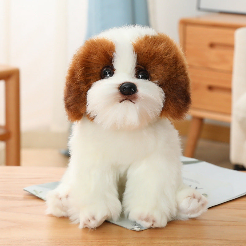 Simulation dog Maltese plush toy Bichon Frise doll Labrador Tibetan Mastiff birthday gift